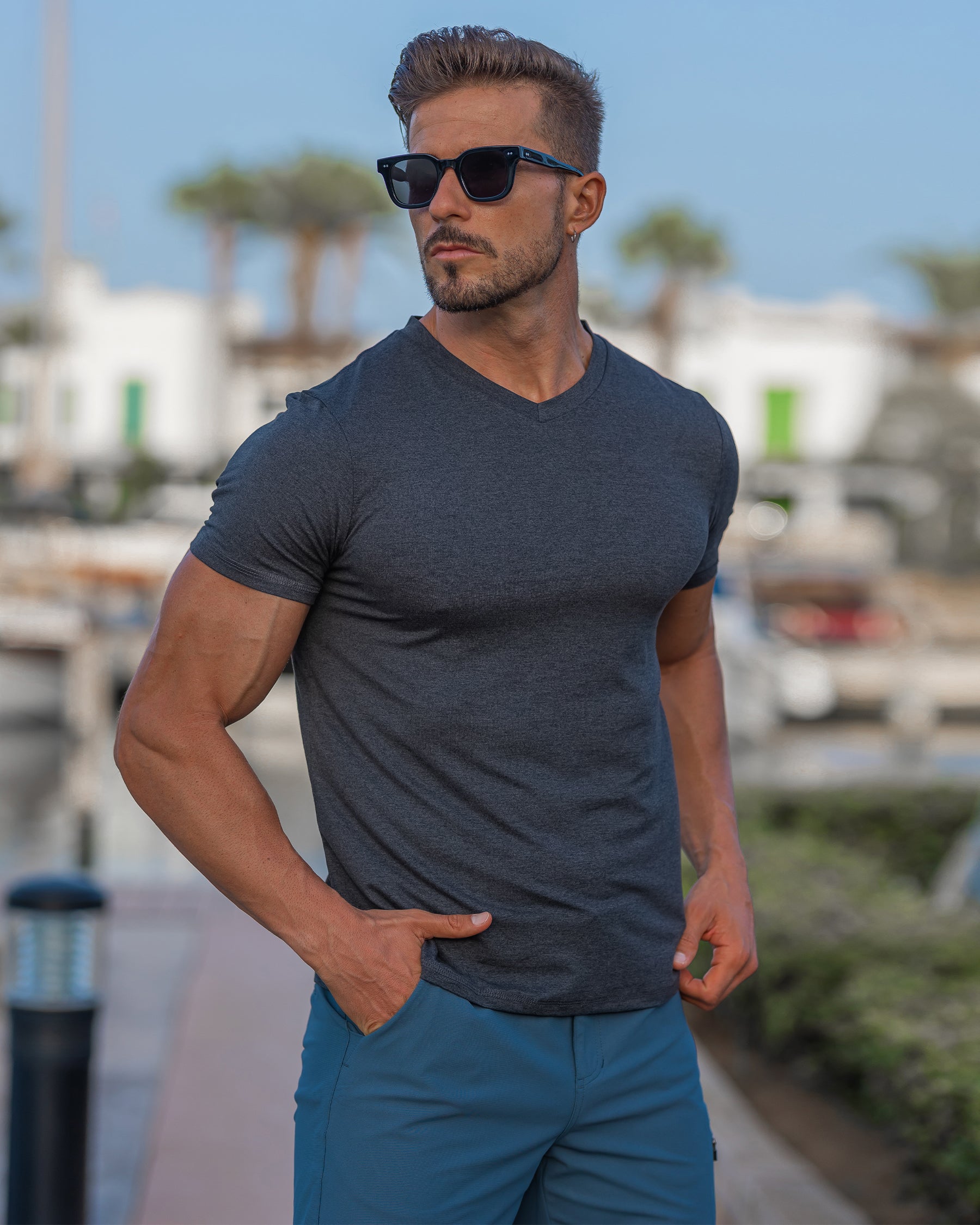 Clark Stretch V-neck t-shirt