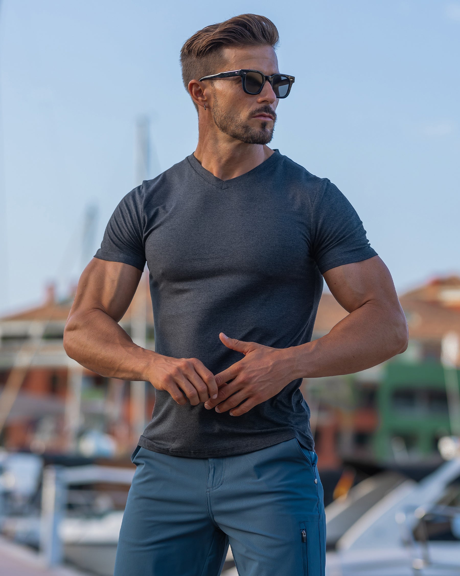 Clark Stretch V-neck t-shirt
