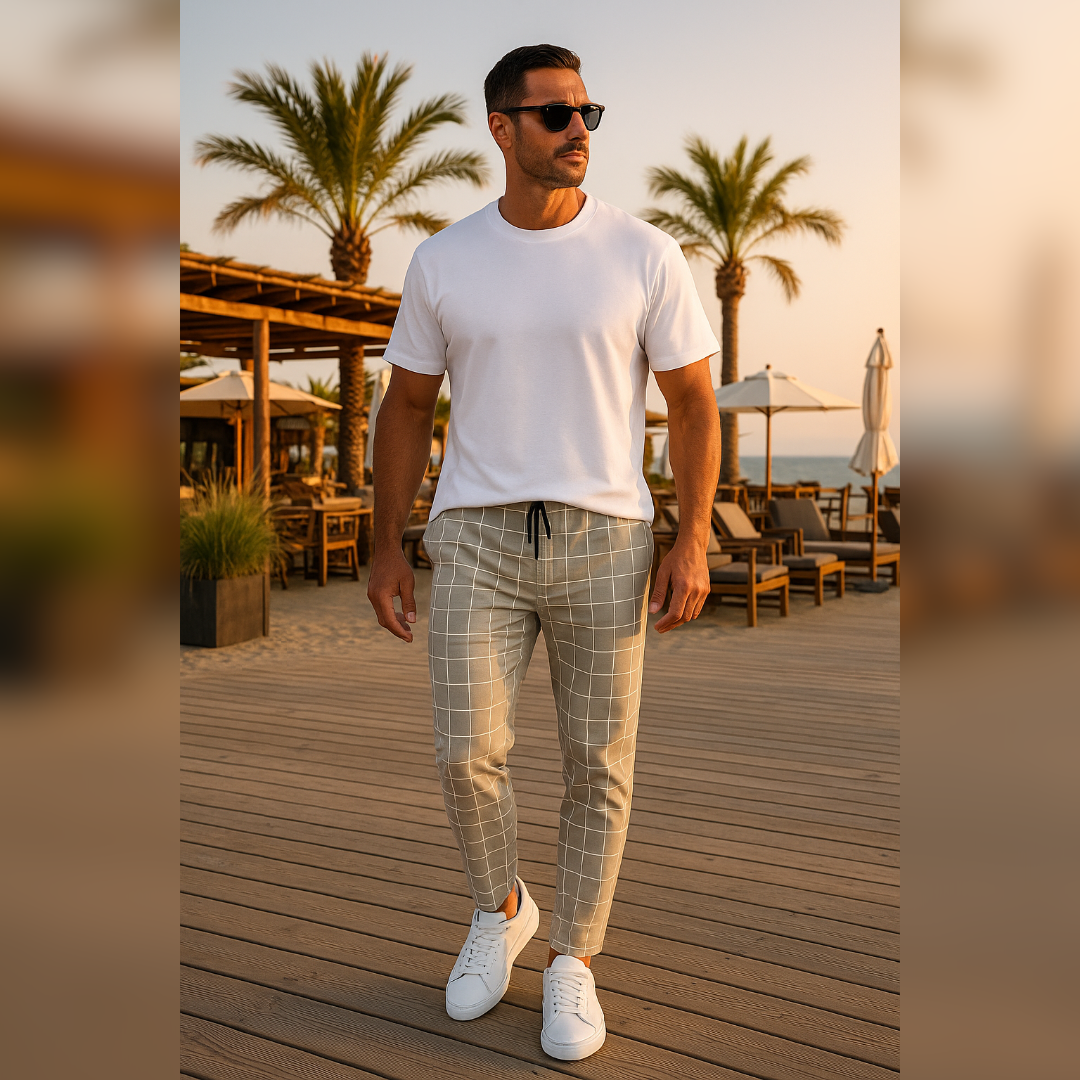 Dylan | Comfortable Checked Pattern Pants